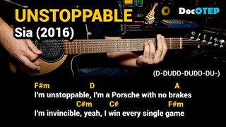 Unstoppable - Sia (2016) - Easy Guitar Chords Tutorial with Lyrics Part 2 SHORTS REELS
