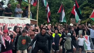 新西兰原住民跳毛利战舞—哈卡舞声援巴勒斯坦人民