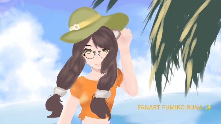 Menggambar dan mewarnai FANART FUMIKO RUNA