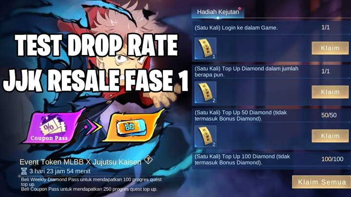 TEST DROP RATE JJK RESALE FASE 1 - 29 TOKEN BISA DAPAT APA SAJAH YA? MOBILE LEGENDS