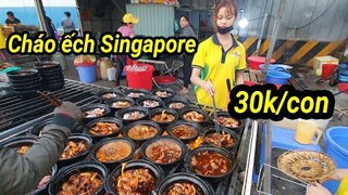 Ông chủ nuôi trang trại ếch để bán cháo ếch Singapore cực đông khách