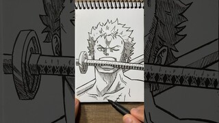 ASMR Drawing Roronoa Zoro #shorts #satisfying