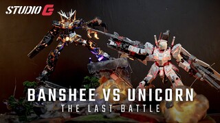 CUSTOM DIORAMA | MG"EX" BANSHEE VS MGEX UNICORN FINAL BATTLE