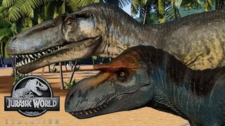 2 Gorgosaurus & 2 Torvosaurus Breakout & Fight! Jurassic World Evolution Mods (4K 60FPS)