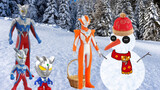 Video đồ chơi giáo dục sớm giác ngộ cho trẻ em: Gia đình cô bé Ciro Ultraman chơi ném bóng tuyết và 