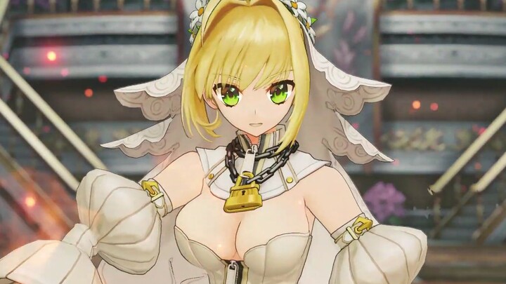 [FGO Arcade · 1080P] Bride Nero [Spirit Base 1+2+3] Attack Moves + Noble Phantasm Animation