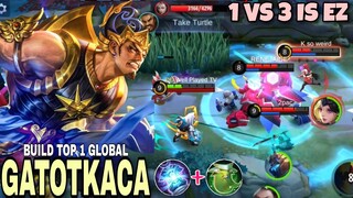 Reason why I like Hyrbid, 1 vs 3 - Gatotkaca Top 1 Global Build ~ MLBB