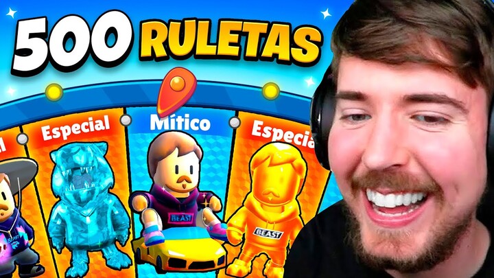 COMPRO 500 RULETAS de MrBEAST y consigo TODAS sus SKINS! 🤑