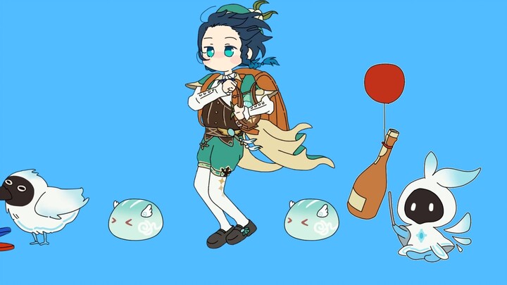 [Genshin Impact handwriting/tracing revision] Strong wind blows your head! Wendy!