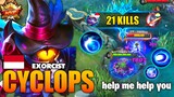 21 KILLS Instant Delete🔥 Deadly Cyclops Hyper Carry | Top Global Cyclops Gameplay ~ Mobile Legends