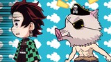 Inosuke wants to set up a pig pirate group, but he just met Tanjiro... Demon Slayer's self-made fan theater