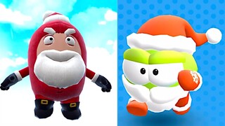 Oddbods Santa Fuse VS Om Nom Santa Nom