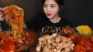 SUB) ~ !🍜 Sundubu Jjamppong Tangsuyuk Chili Shrimp Mukbang Asmr