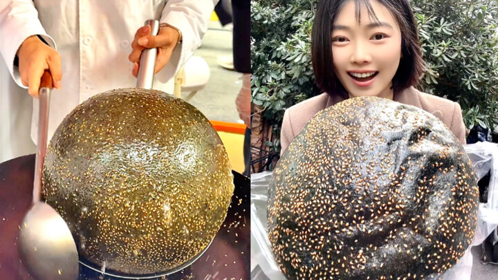 Bola mochi hitam emas ukuran XXXXXL di tepi jalan, 28 yuan per buah, benar-benar menggugah selera!!!
