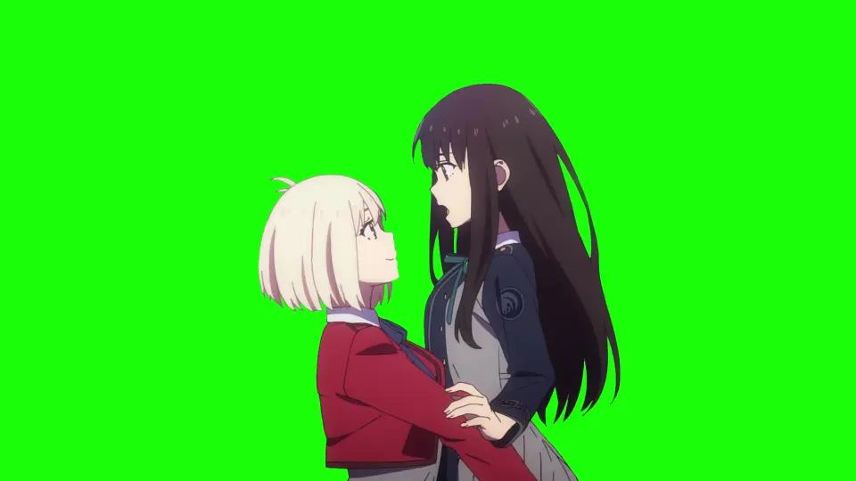 two anime people hugging