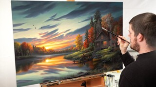 Landscape Painting Time-lapse | "Lakeside Memories"