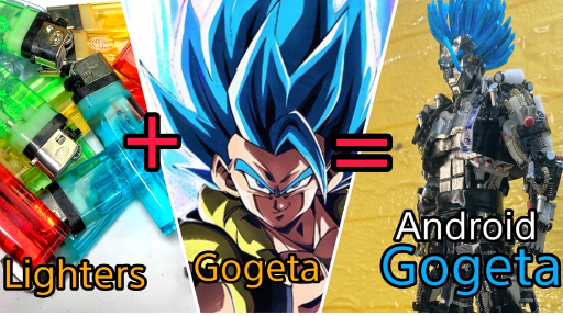 How to make gogeta from lighters- chế tạo gogeta từ bật lửa