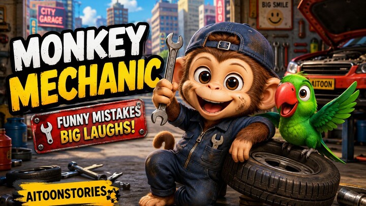 The Funniest Monkey Mechanic 😂🐒 | His Parrot Always Saves Him! 🦜