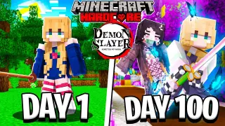 I Survived 100 Days as a DEMON SLAYER in HARDCORE MINECRAFT!