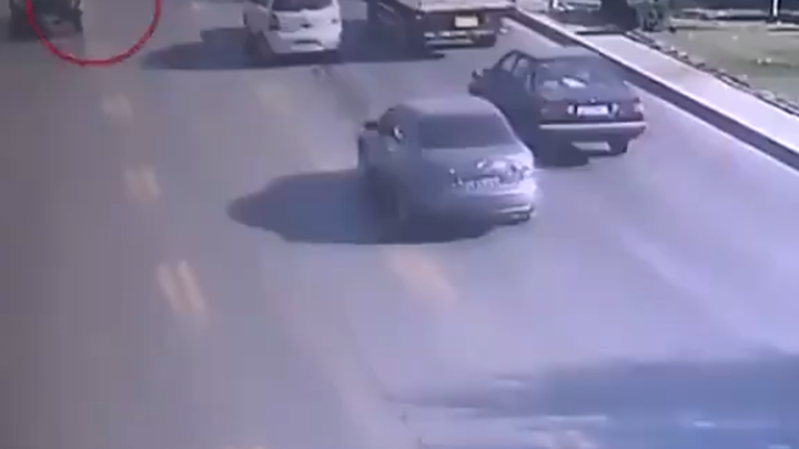 The Terrifying Moment a Tire Falls From the Sky