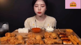 Mukbang đùi gà chiên và phomai que #anngon