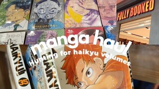 vlog | hunting for more haikyu volumes | manga shopping, unboxing + haul