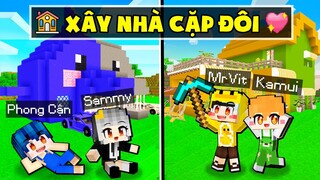 Nếu Mr Vịt và Kamui thi xây NHÀ CẶP ĐÔI 1 MÀU cùng Phong Cận và Sammy trong Minecraft !