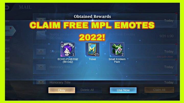 CLAIM FREE MPL EMOTES 90 DAYS! MOBILE LEGENDS BANG BANG