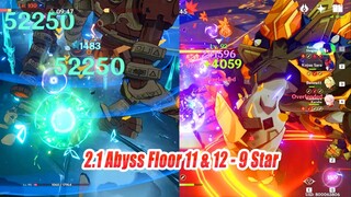 Genshin Impact 2.1 Abyss Floor 11 & 12 - 9 Star Gameplay - New Healer Meta ?