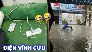 Hà Nội mưa lớn, qua nhà bạn thì thấy dây điện😂 - Top bình luận hài Face Book.