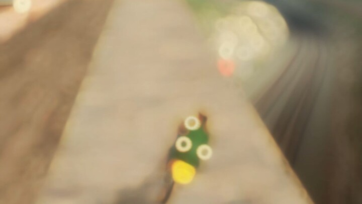 CJ finally managed to catch the train—after a long struggle!