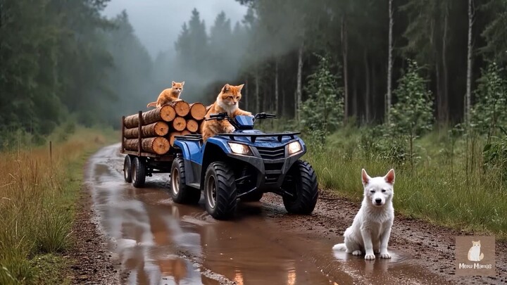 Mama Cat Works Hard at a Fried Chicken Shop to