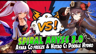 [SHOWCASE] C0 Ayaka Freeze and C1 Hutao Double Hydro - Genshin Impact Abyss 3.0 - Floor 12 9 Stars