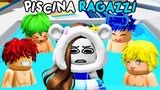 RAGAZZA PLUSHIE IN UNA PISCINA SOLO RAGAZZI PLUSHIE SU BROOKHAVEN ROBLOX!