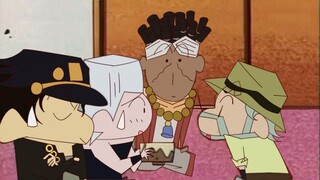 The wonderful relationship between JOJO and Crayon Shin-chan: jojo, come and show Bo Gongzi tea.