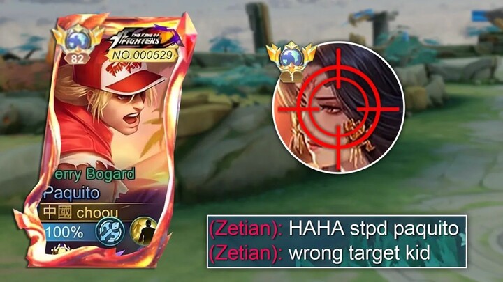 THIS ARROGANT ZETIAN GOT HUMBLED WITH MY PAQUITO!! (he rage quit) - MLBB