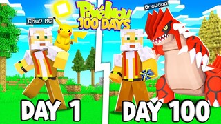 Tóm tắt 100 Ngày Minecraft Pixelmon Sinh Tồn Siêu Khó Tôi Bắt Pokemon Huyền Thoại Thời Tiết !!