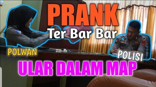 PRANK ‼ POLISI/POLWAN - ULAR DI DALAM MAP-WAJAH KAGET,PANIK SAMPAI DENGAN HISTERIS ‼