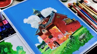 [ไลฟ์สไตล์] [การวาดสี Gouache] หอระฆังจากเรื่อง "Spirited Away"