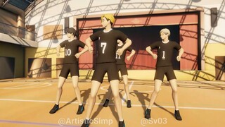 [Haikyuu!!MMD] Gangnam Style (Atsumu Miya, Kita Shinsuke, Suna Rintarou, Osamu Miya)