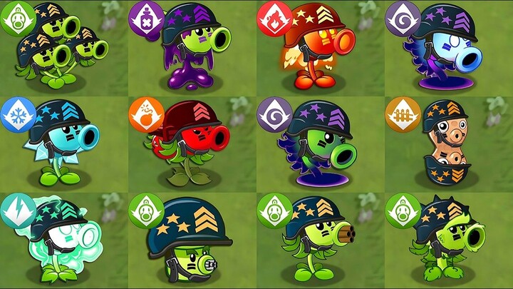 Semua PEASHOOTER dan Tanaman Baru Level 100 menggunakan 1 POWER UP Melawan 100 Zombi Musang Gemuk