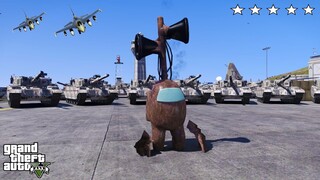 GTA 5 Sinh Vật Lạ AmongUs Siren Head Tấn Công Khu Quân Đội Lấy Trộm Thông Tin Dữ Liệu Bí Mật