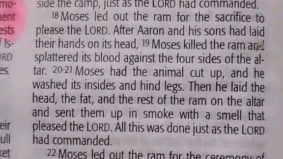 Daily Verse.        Leviticus 8:18-21.