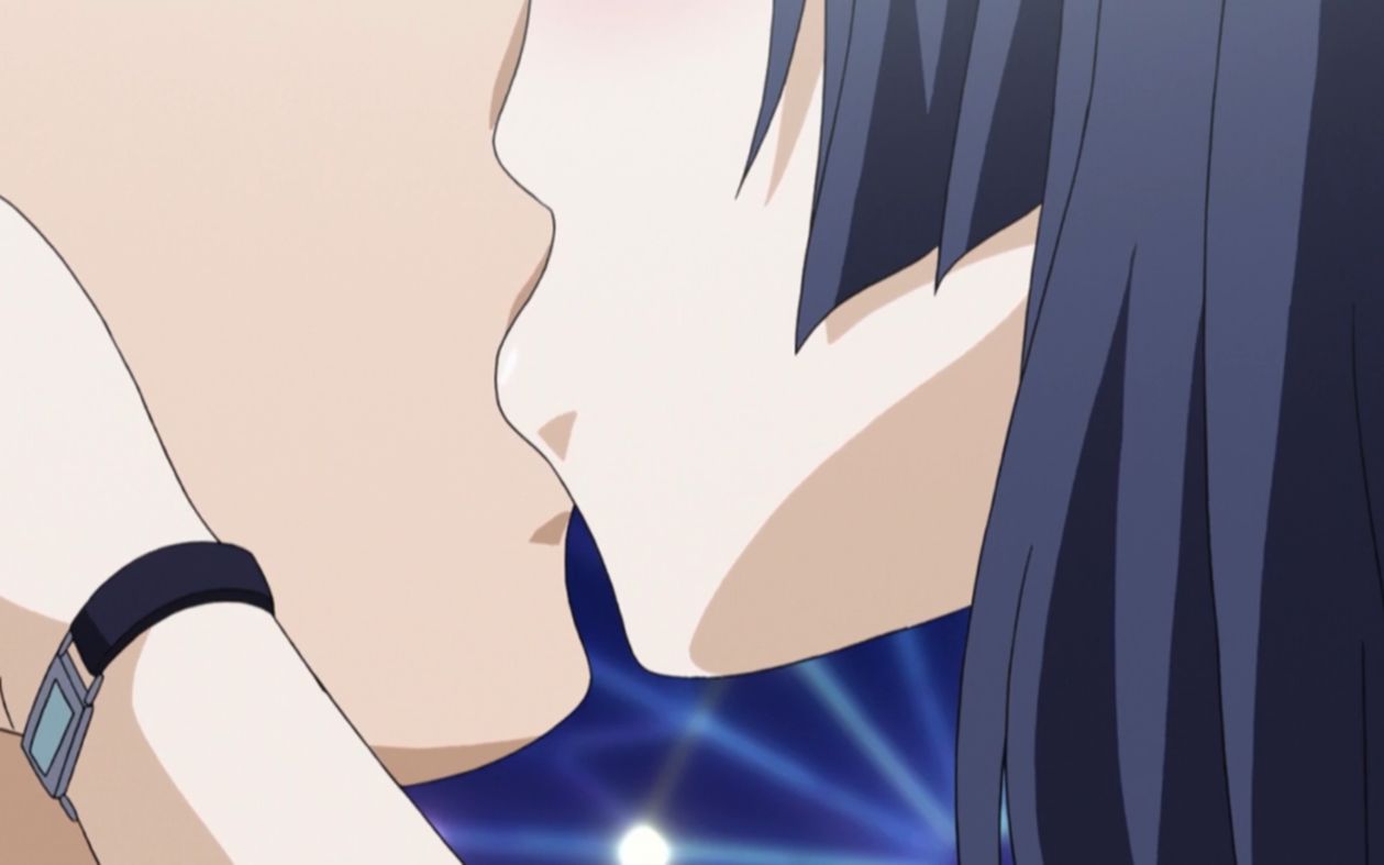 Anime french kiss gif