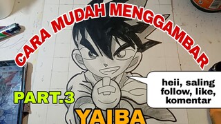 CARA mudah menggambar anime YAIBA  part.3