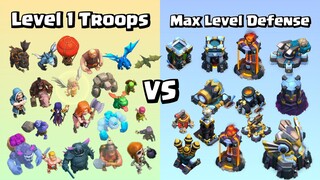 Level 1 Troops VS Max Level Defense | Impossible Challenge | Clash of Clans