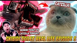 EPISODE BARU 5 SKIBIDI TOILET IN REAL LIFE! SEMUA CHARACTER SKIBIDI TOILET VS 2 CATZILLA TERKUAT!