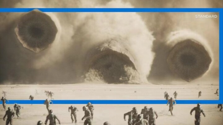 Dune 2 IMAX 1.43:1 frame comparison trailer - IMAX "specially made" shooting