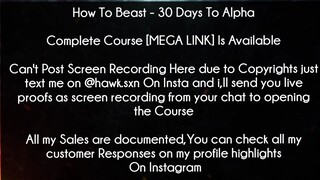 How To Beast Course 30 Days To Alpha download