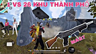 [FREE FIRE] Chia Sẽ Kỹ Năng Solo Squad | 1 Cân 26 Khu Thành Phố | Bằng "MAG7" Không Skin Súng !